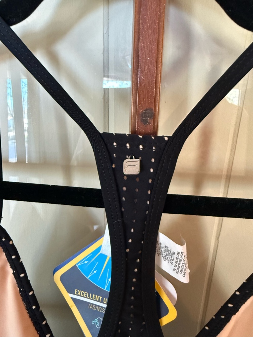 Fabletics NWT Valentina One Piece Swimsuit Black Racerback Thin Strap - L - Picture 6 of 7